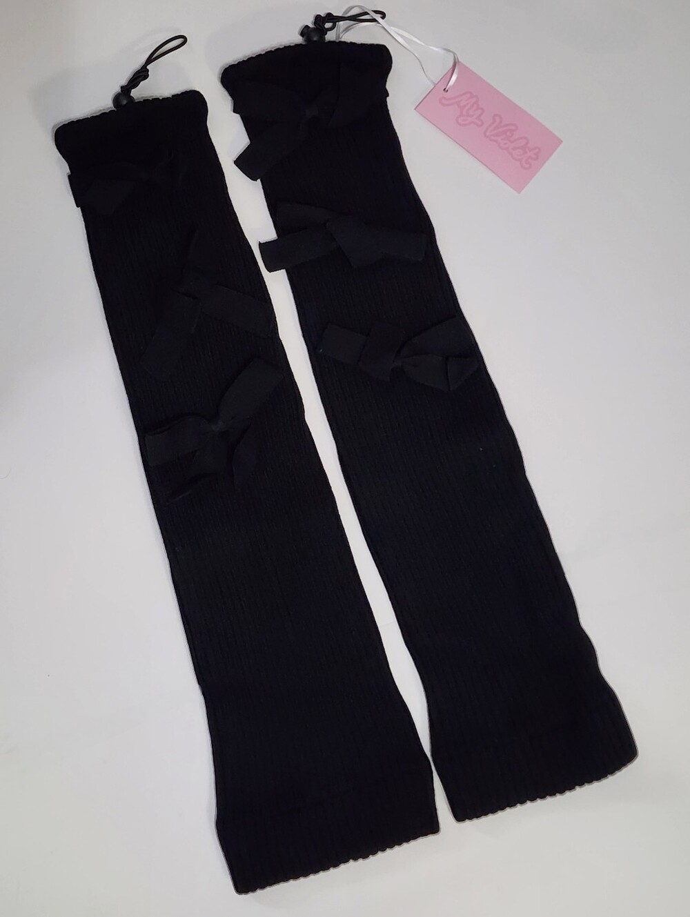 My Violer Black Leg Warmers NWT Adjustsble Size